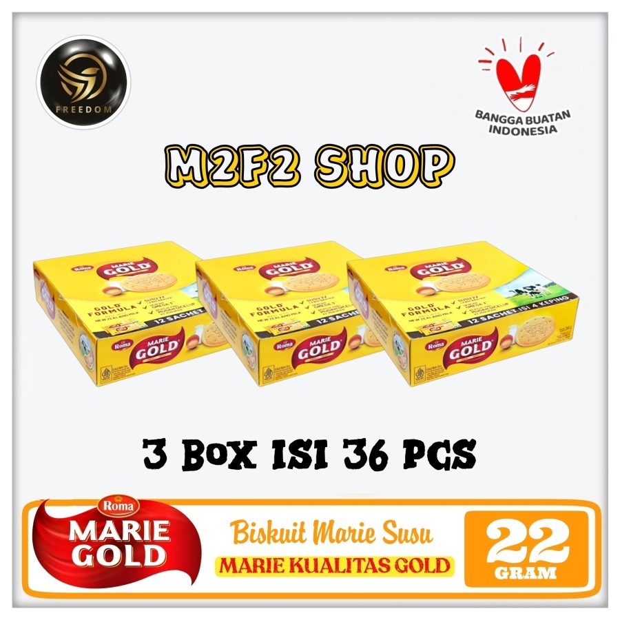 

Roma Biskuit Marie Gold Omega 3 Original Sachet - 22 gr (Kemasan 3 Box)