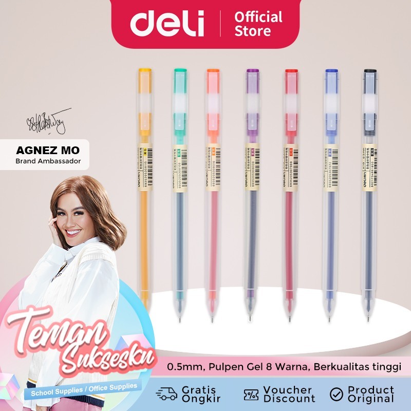 

Deli A119 Color Gel Pen Pulpen Gel Warna Needle Tip 0.5mm 1Pcs 4 warna