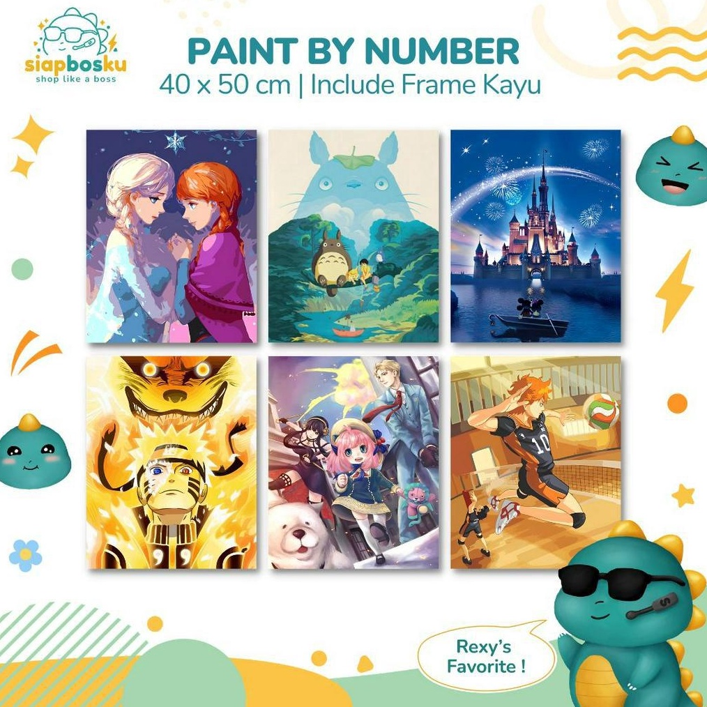 

✨Promo✨ Hari Ini PAINT BY NUMBER 40x50 CM AESTHETIC KARAKTER KANVAS PAINTING KIT WITH FRAME SIAP LUKIS murah