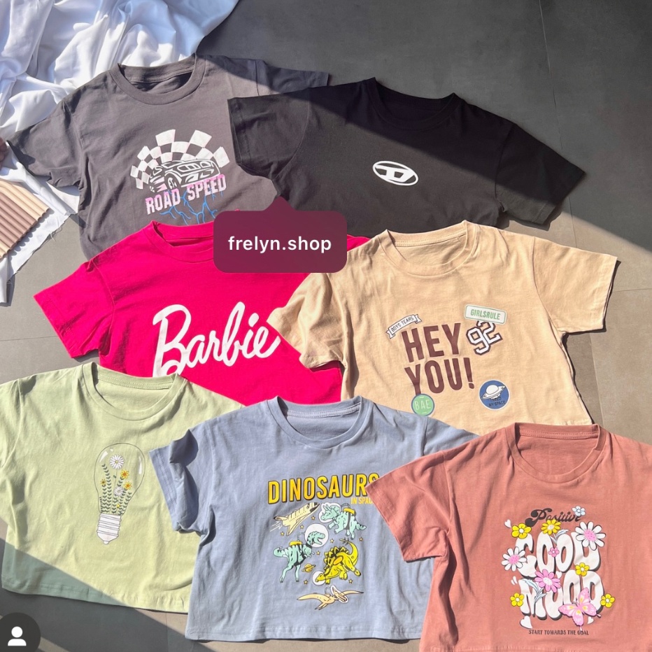 Ready FRELYN SHOP - CROP TOP MOTIF | BAJU KAOS TUMBLR CROP TEE TSHIRT KAOS KOREA FASHION WANITA SAGE