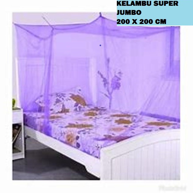 Dijual Murah.. Kelambu Kotak Polos / Kelambu Nyamuk / Kelambu Kamar Tidur / Kelambu Gantung Super Ju