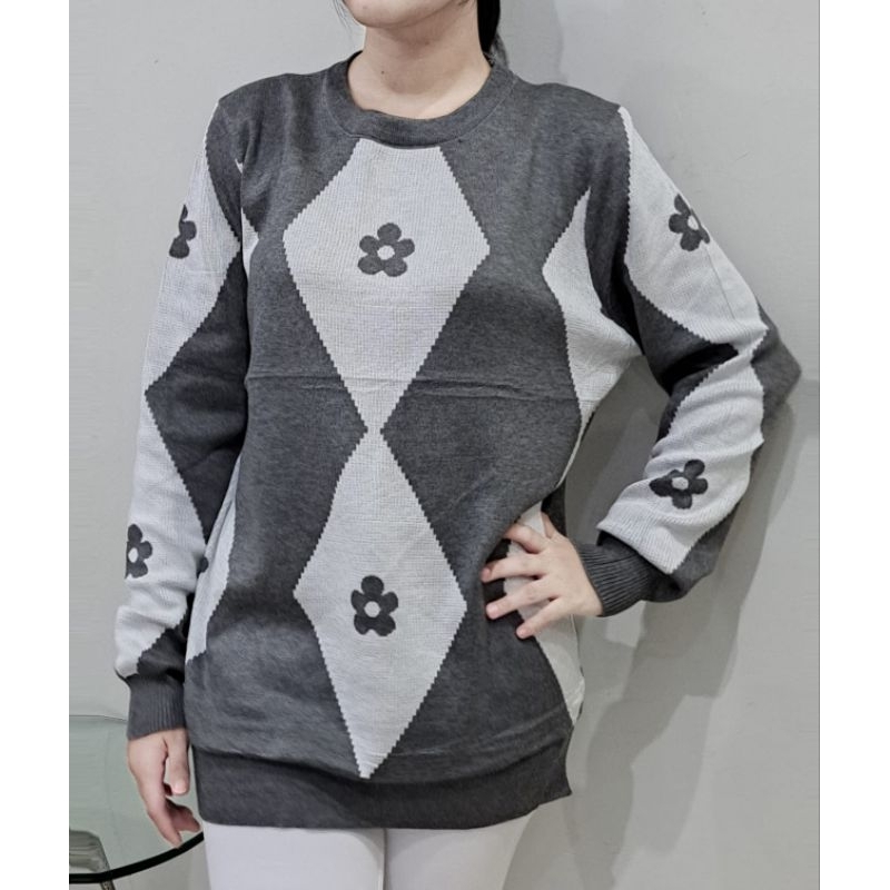 Nami Nami Sweater Knit - Atasan Sweater Rajut Jumbo Plus-Size Lengan Panjang