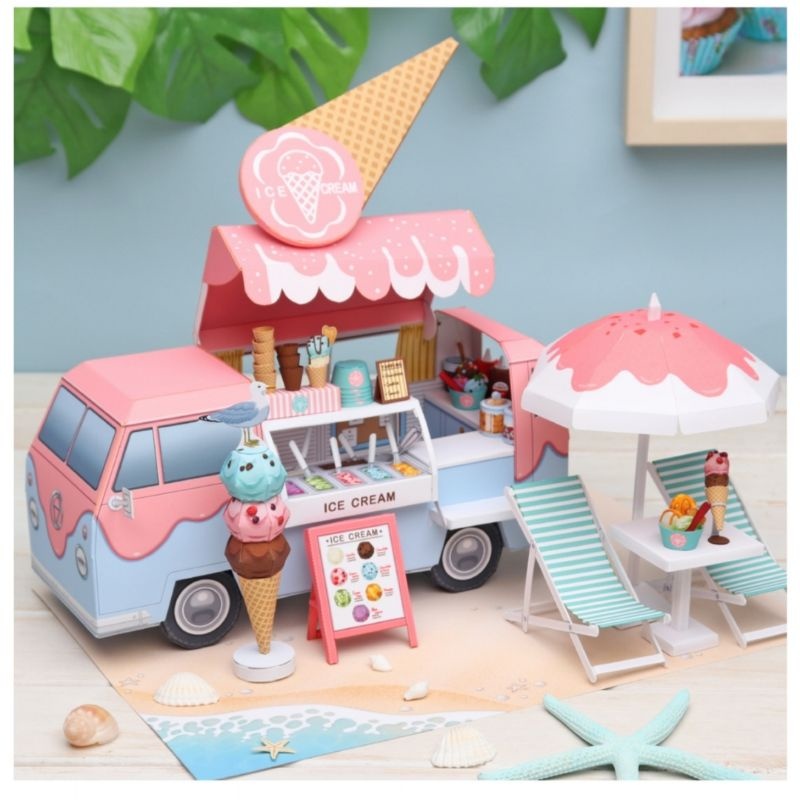 DIY Papercraft Diorama Mobil Es Cream