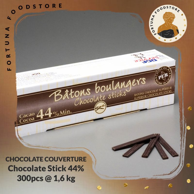 

DGF Chocolate Couverture Sticks Coklat Batang 44% 300pcs 1.6kg