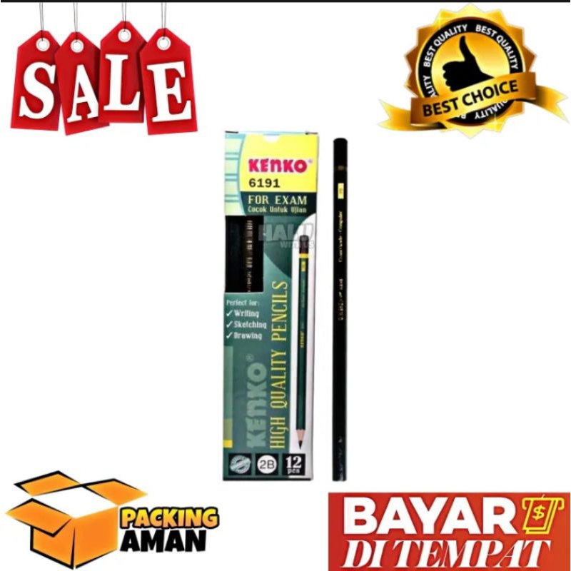 

(BISA COD) PROMO 12 Pcs Pensil Kenko 6191 / Pensil 2B / Alat Tulis