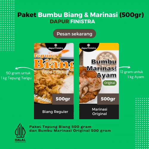 

Paket Biang Marinasi Ayam Goreng (Fried Chicken) Ukuran 500 gram
