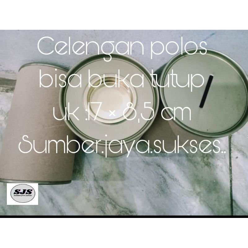 celengan polos buka tutup ukuran 17 cm D:8,5