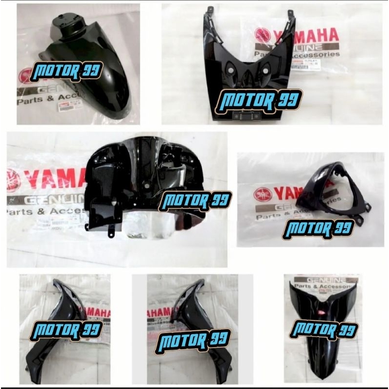 COVER BODY HALUS BAGIAN DEPAN SET FINO FI 115 125 HITAM ORI YGP