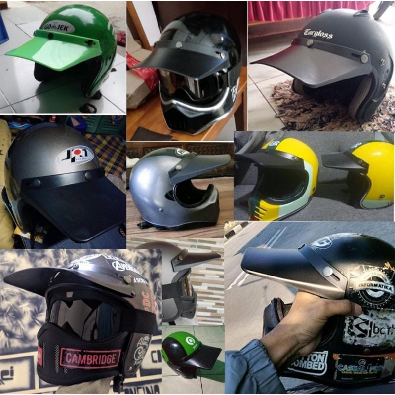 Pet / Ped Helm Panjang Retro murah Helm Trail Cross Aksesoris Helm
