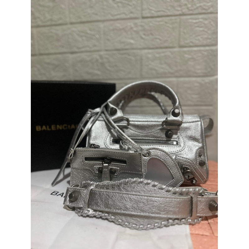 Balenciaga Mini City Bag Silver