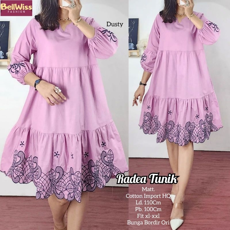 Radea Tunik Katun Bordir Jumbo XL XXL Ld110 Bordir Ori