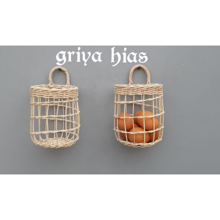 BEST SELLER keranjang rotan / cover pot / pot bunga / pot gantung mini / keranjang telur / tempat ba