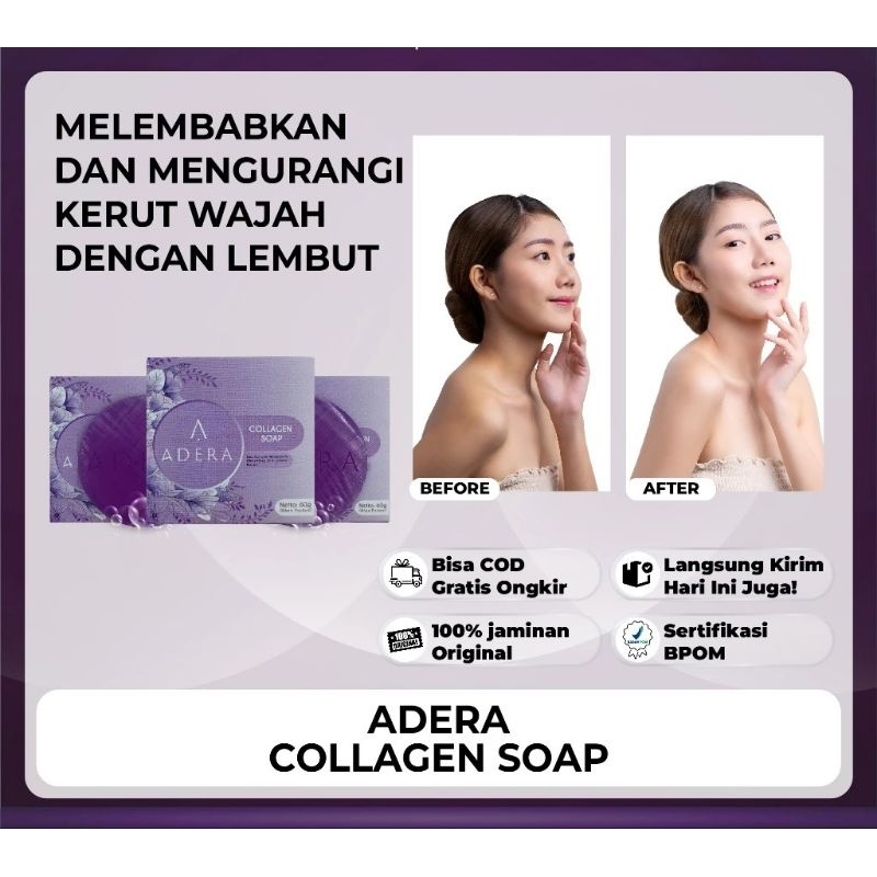 Adera collagen soap sabun colagen pemutih badan membantu menyembuhkan menghilangkan bekas luka flek 