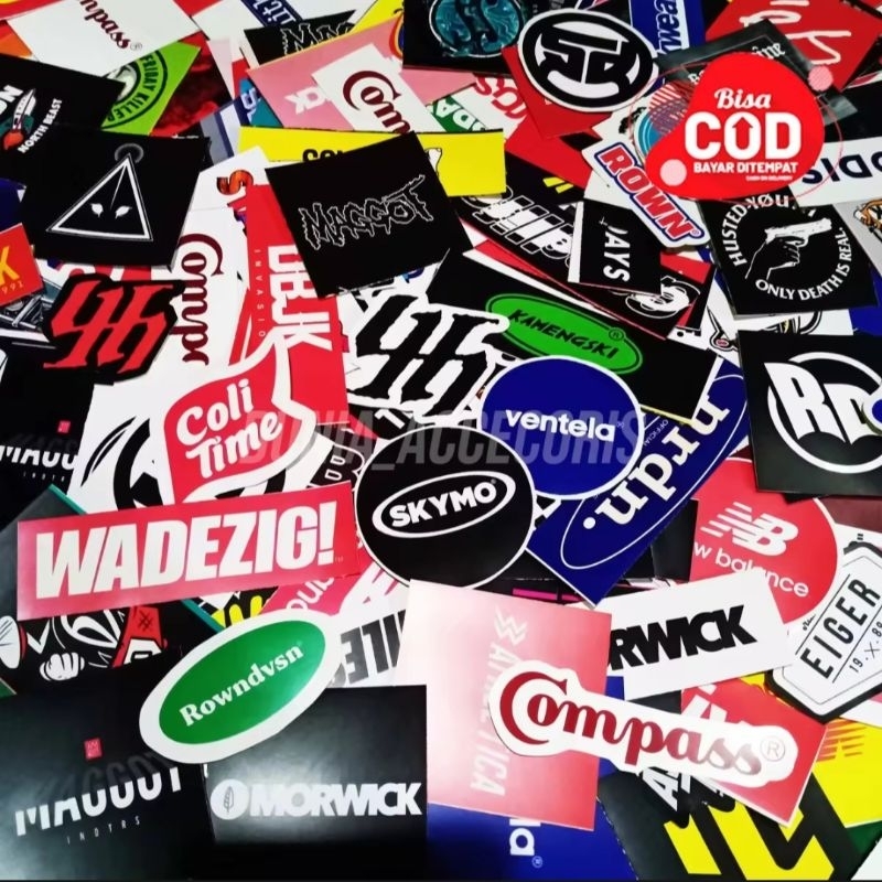 

50 pcs Stiker Sticker Aesthetic logo brand nasa netflix untuk laptop case tumbler STIKER LOGO hypebeast graffiti Sticker Vinyl Laptop Waterproof DIY HP motor helm mobil ipad tablet