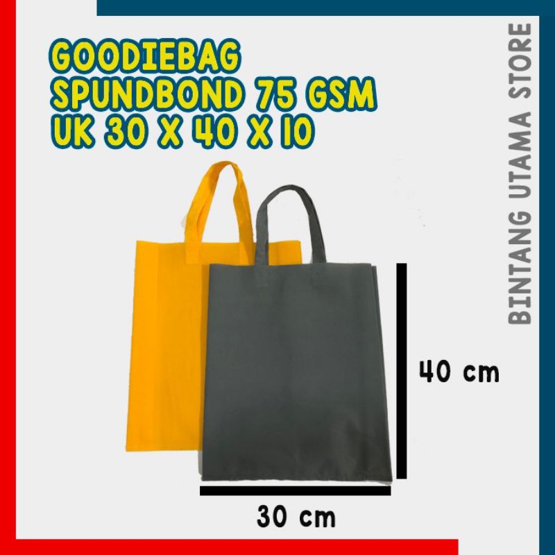 

(MINIMAL 12PCS) TAS SPUNBOUND JAHIT UK 30X40X10 GRAMASI 75