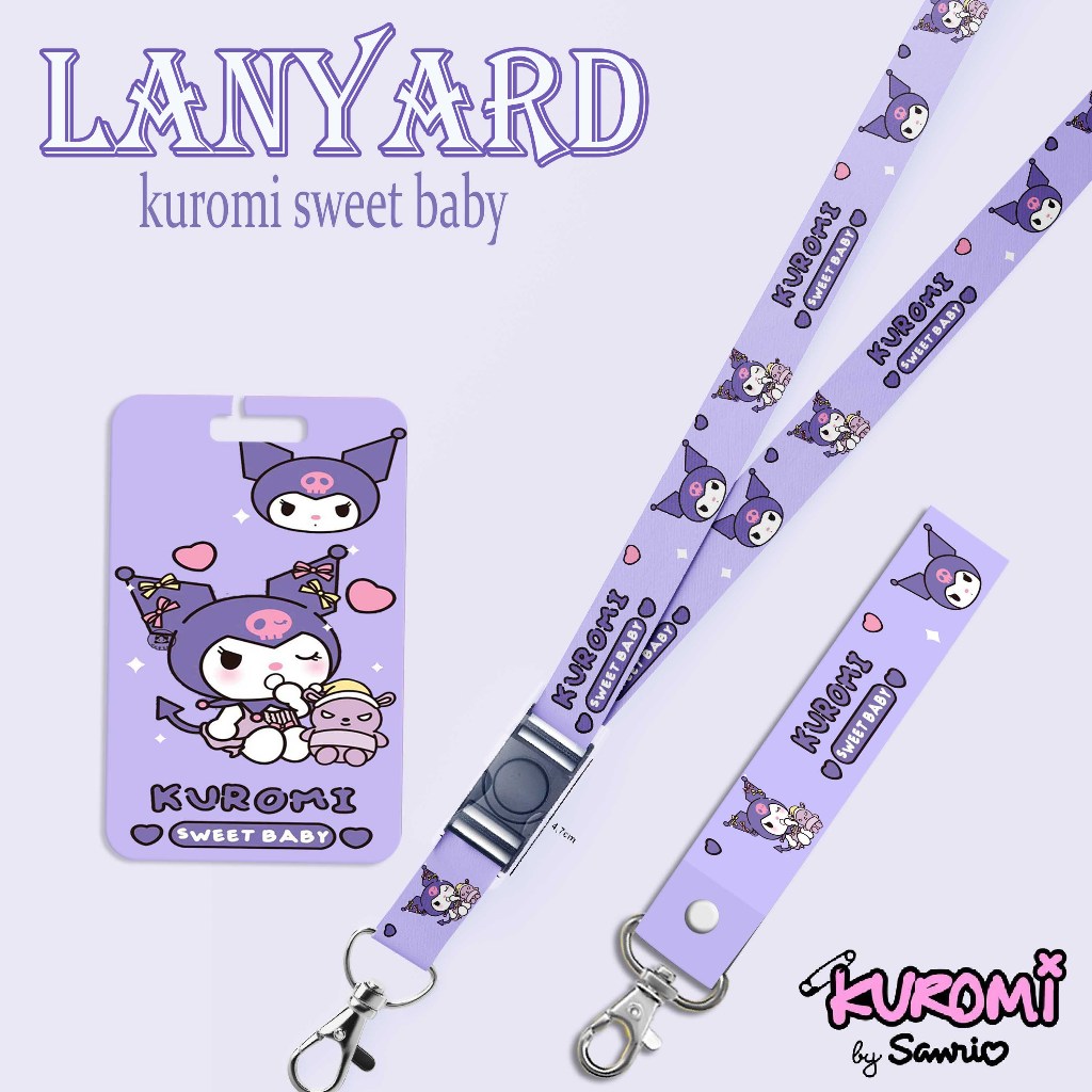 

STRAP LANYARD CARD HOLDER Sanrio Kuromi Sweet Baby Gantungan Kunci, Handphone, ID Card
