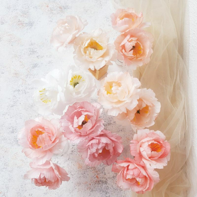 Wafer Paper flower peony / wafer paper edible flower /bunga wafer paper