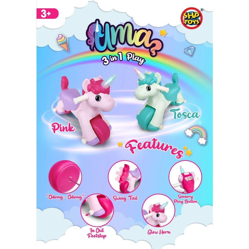 MAINAN SHP 708 UMA SHP TOYS RIDE ON PRE BALANCE BIKE UNICORN