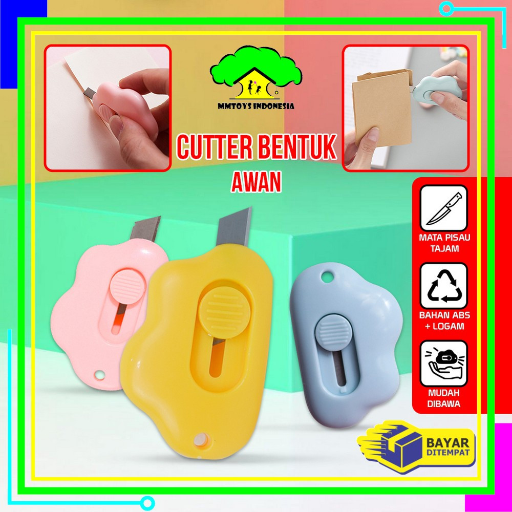 

MI-C953 Cutter Mini Lucu Bentuk Awan / Pisau Kartun Alat Bantu Potong Kertas Alat Tulis Kantor / Pisau Cutter Mini Model Awan Cutter Portable