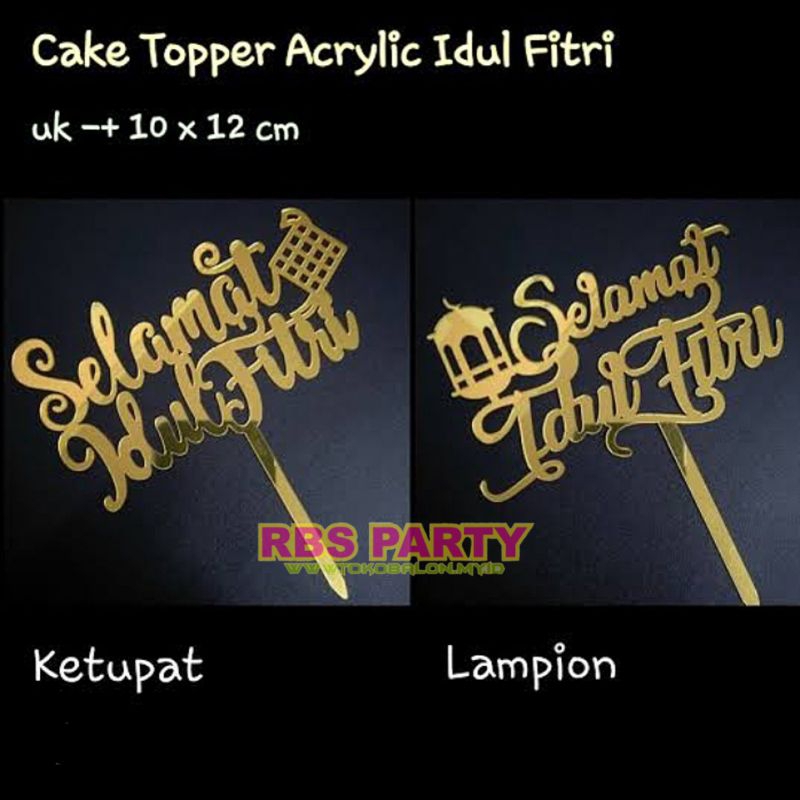 Cake Topper Acrylic Tusukan Kue Idul Fitri Akrilik