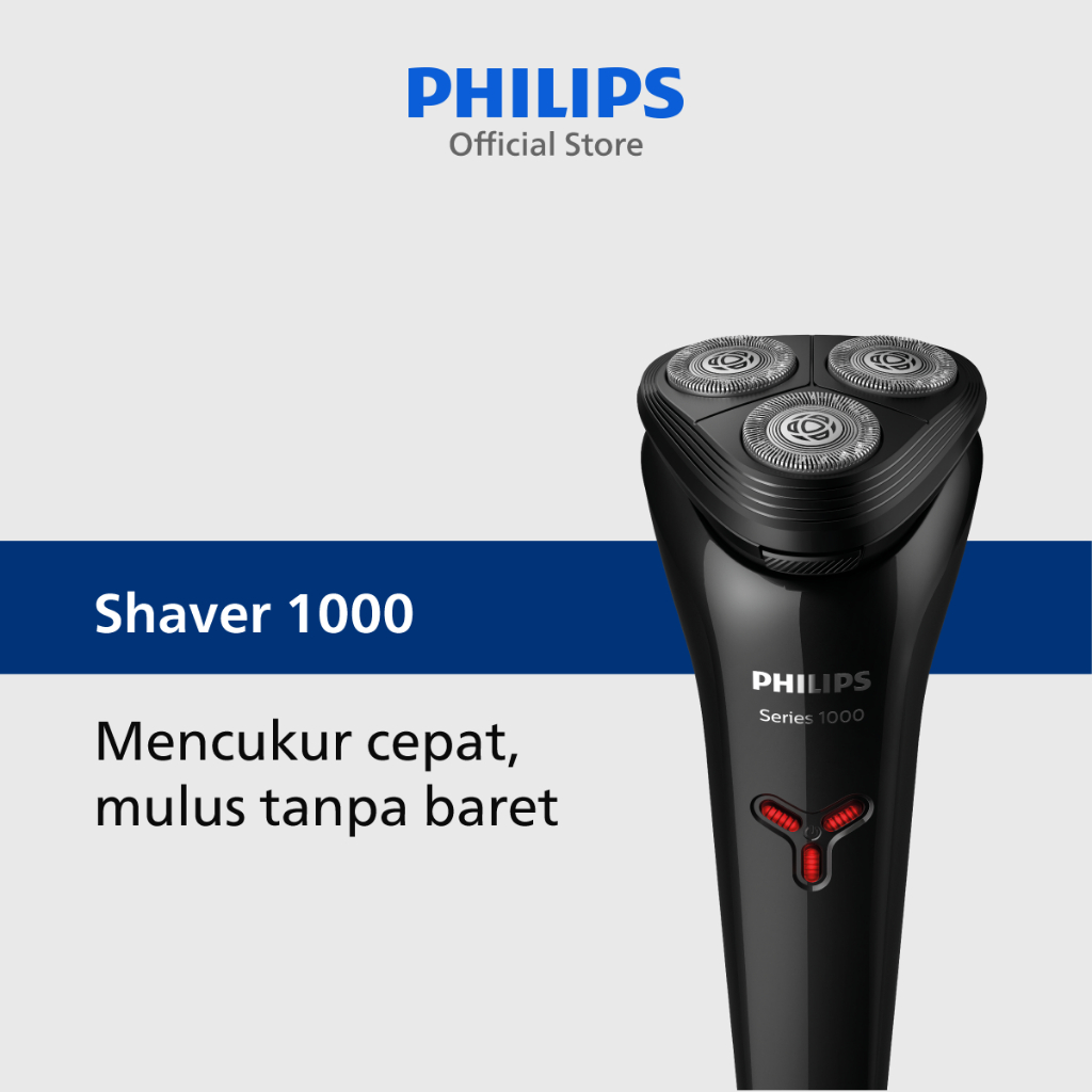 Philips | Shaver 1000 | Alat Cukur Electric Kumis dan Jenggot Pria | Cukur Cepat Tanpa Luka Baret de