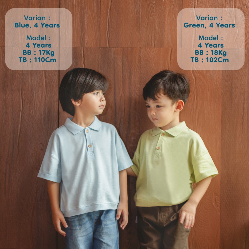 Nice Kids - Korean Polo Shirt (Kaos Atasan Anak Laki-Laki 1-6 Tahun)