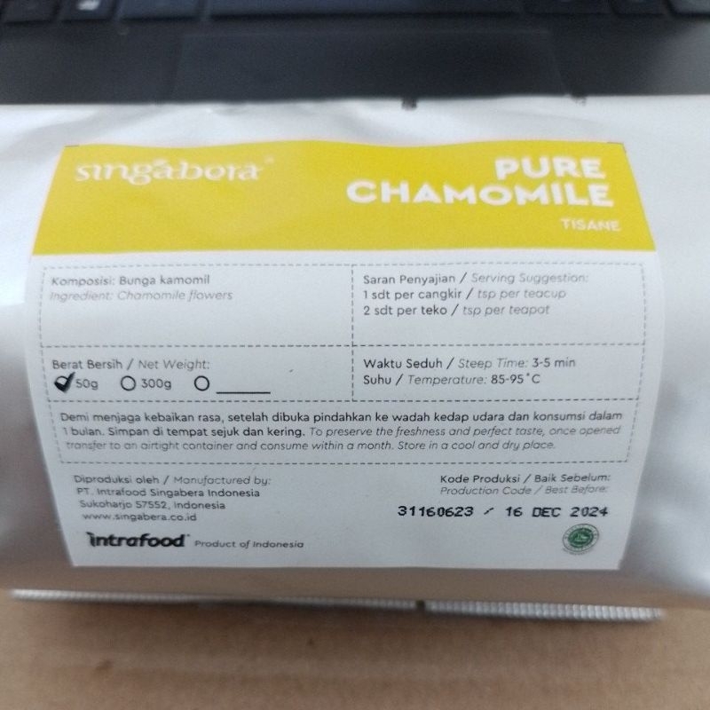 

Singabera pure chamomile 50gr