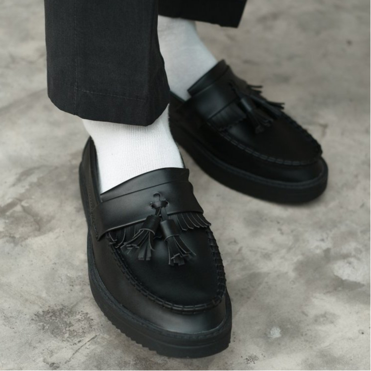 AMBLE - Sepatu Pria - Jasper Lite Vegan Black - Slip on - Loafers