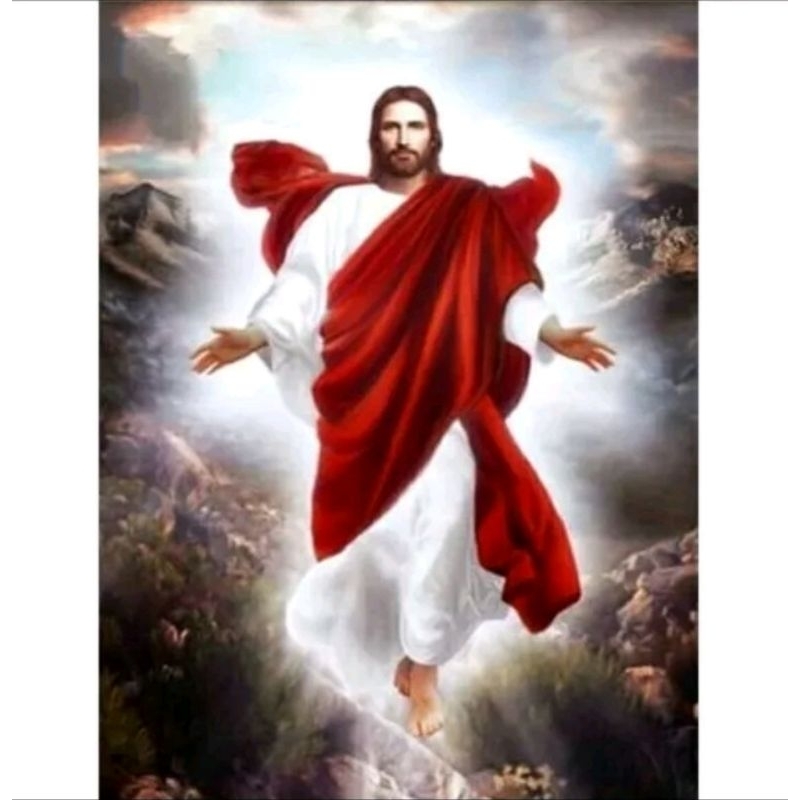 Repro digital lukisan gambar foto Yesus Kristus Tuhan supper last perjamuan terakhir Christmas