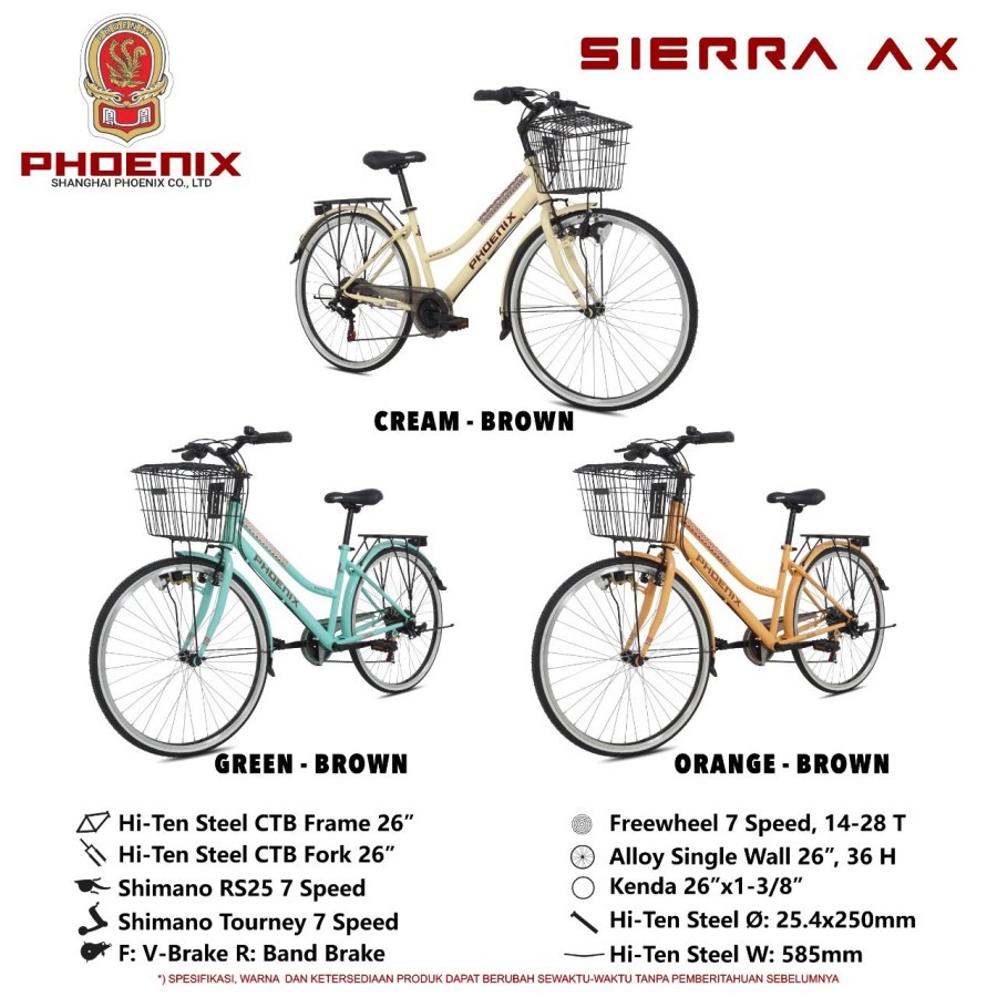 Sepeda Cewek Mini/Ctb 26 Phoenix Siera Ax