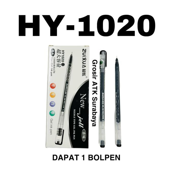 

( DAPAT 1 BOLPEN ) BOLPEN ZUIXUA HY-1020 / Pulpen Bolpoin Zuixua New Jell HY-1020 HY 1020 Tinta Hitam 0.4