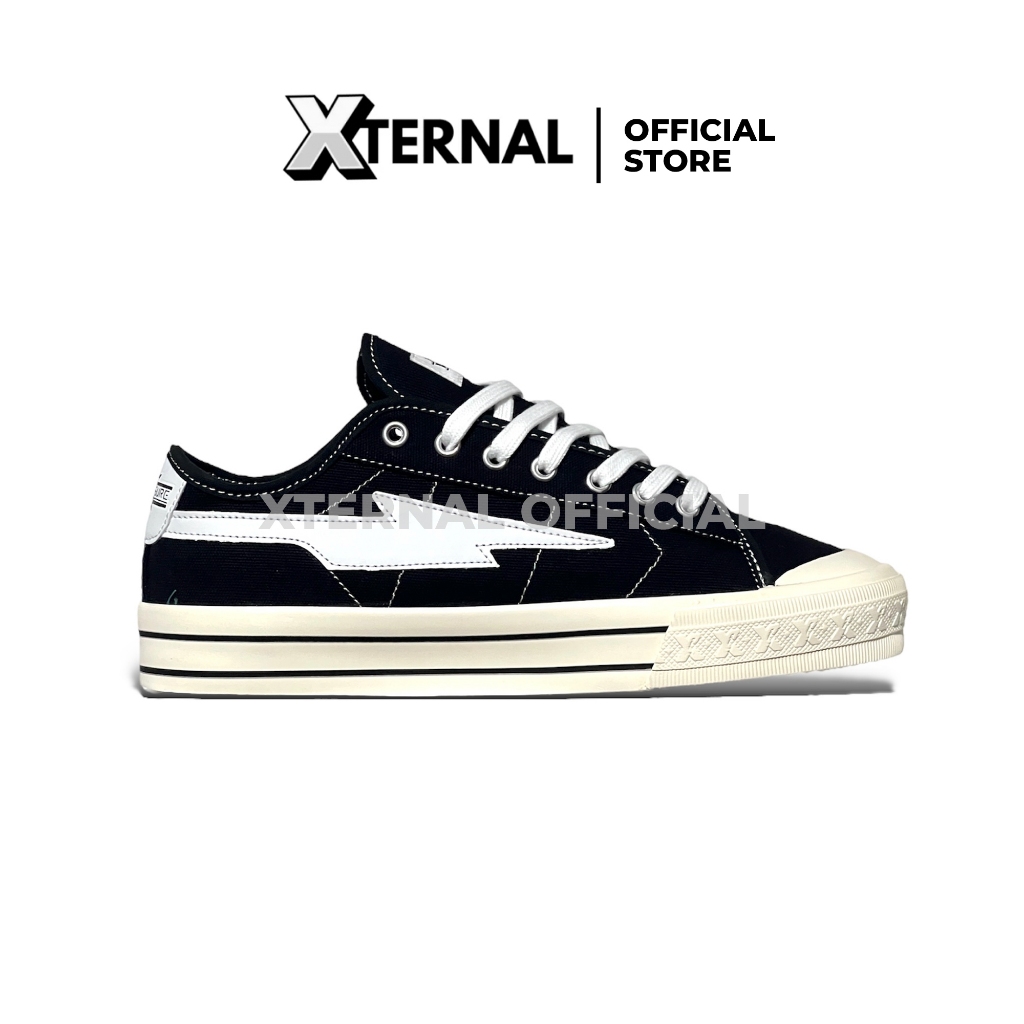 Sepatu Xternal - Miterns Storm Low Black White Sepatu Sneakers Casual Pria Wanita Original Terbaru