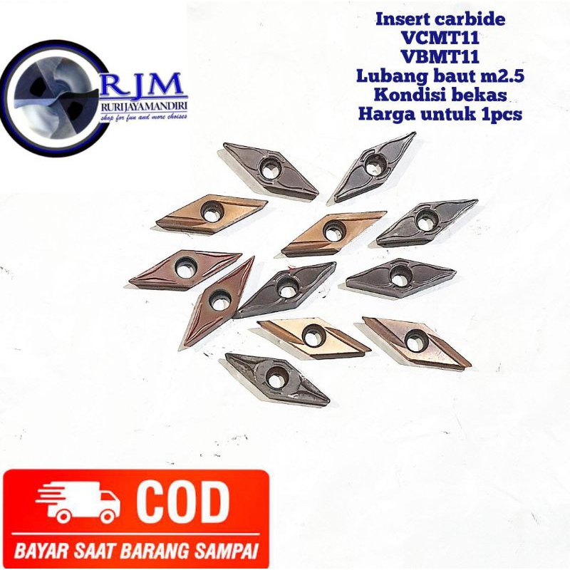 pahat bubut betel bubut Insert carbide VCMT11 VCGT11 VBMT11 Lubang baut m2.5 Kondisi bekas cocok unt