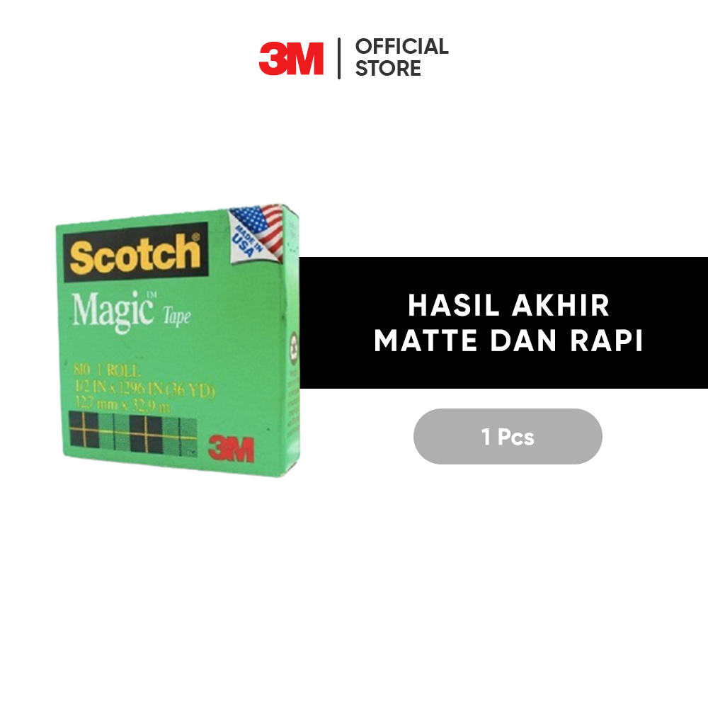 

3M™ Scotch® Magic Tape, Isolasi Transparan, Hasil akhir matte & rapi, 1 pc, 12.7x32.9 mm, Small, Untuk berbagai kegunaan