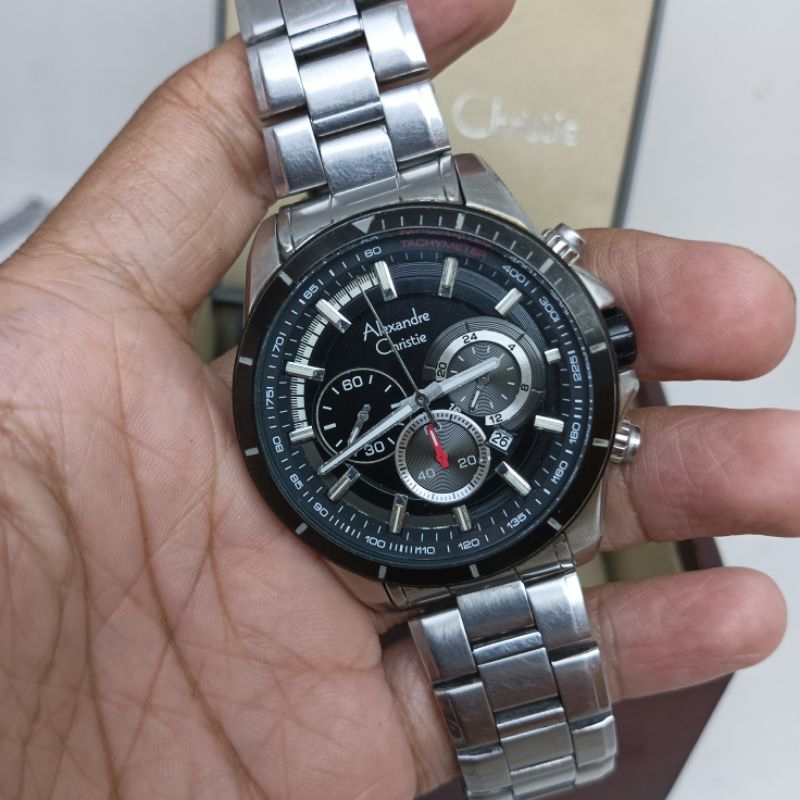 Alexandre Christie Second Tipe 6452MC silver hitam