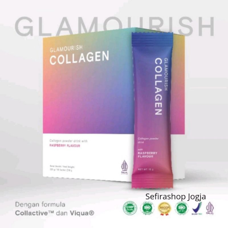 Collagen Drink Pemutih Badan | Glamourish Kolagen Anti Aging Ekstra Saffron Premium Legalitas BPOM R