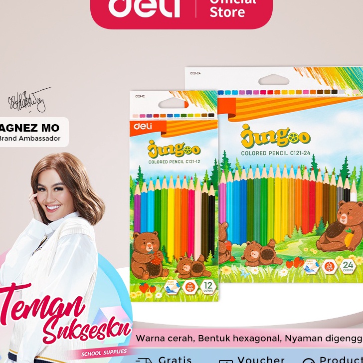 

[KODE VS87S] Deli Colored Pencil / Pensil Warna Lucu 12 24 Warna Pewarnaan Cerah EC121-XX