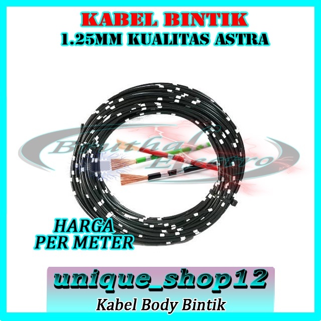 Kabel Meteran Hitam Bintik Jepang 1.25 mm Kabel Body
