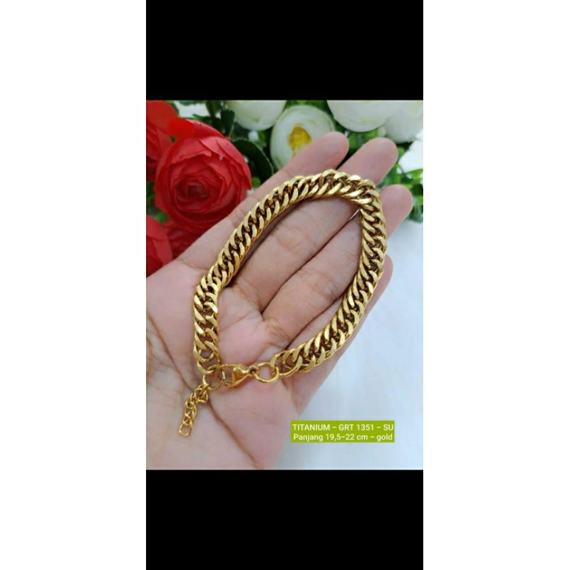 gelang rantai lapis emas