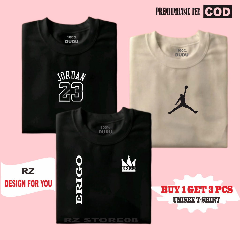 BUY 1 GET (PROMO COD) RZ STORE08 Kaos Pria Wanita Distro Logo Erigo kirka J23 JORG  T-Shirt Distro 1