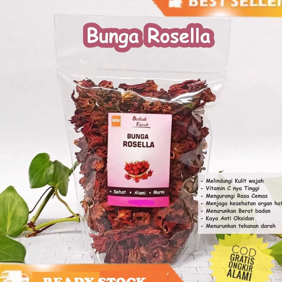 

[KODE PRODUK PZ97P8375] 100 gr BUNGA ROSELLA MERAH KERING