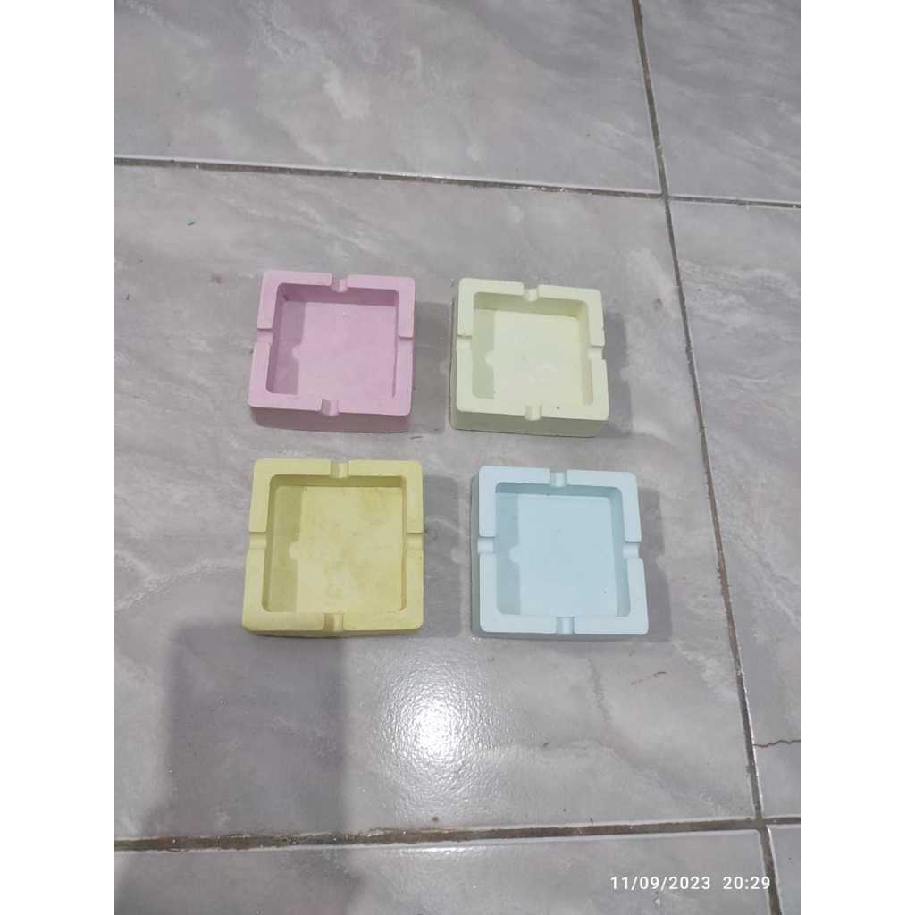 Asbak Rokok Unik Square / Aesthatic Handmade DIY Bahan Semen / Untuk Dekorasi Rumah