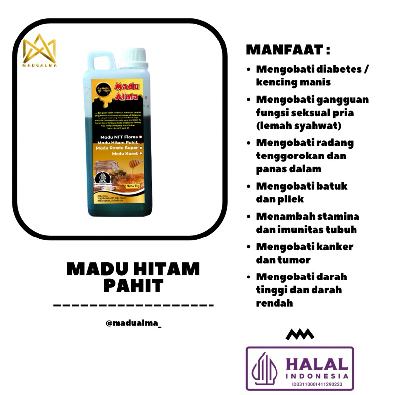 

Terlarisss!!! Madu Hitam Pahit Propolis Kemasan 1 kg