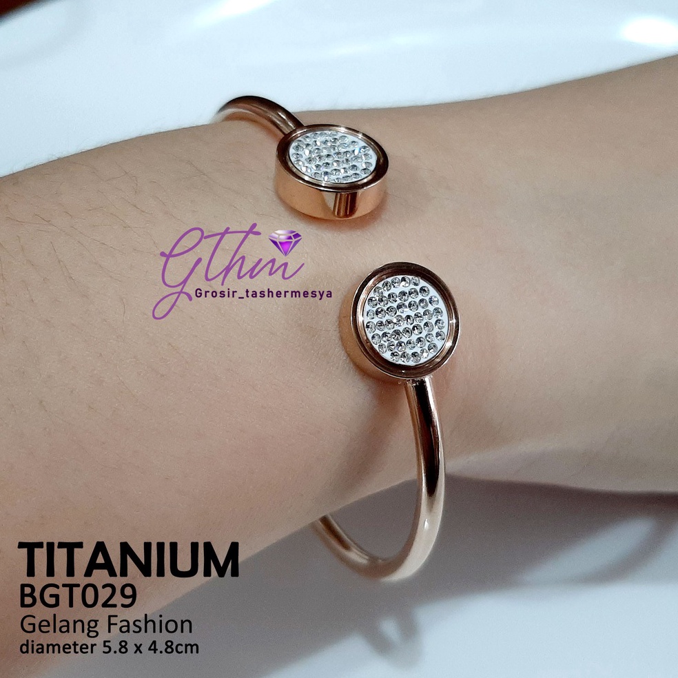 Viral.. gelang tangan wanita Titanium BVL Diamond Perhiasan Fashion import Premium Anti Karat el Cuf