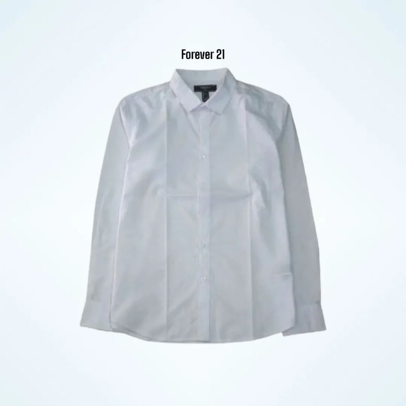 KEMEJA PUTIH LENGAN PANJANG FOREVER 21 MEN