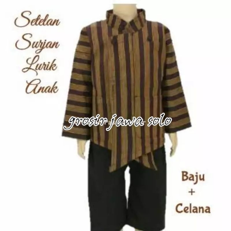 setelan anak surjan / surjan +celono hitam