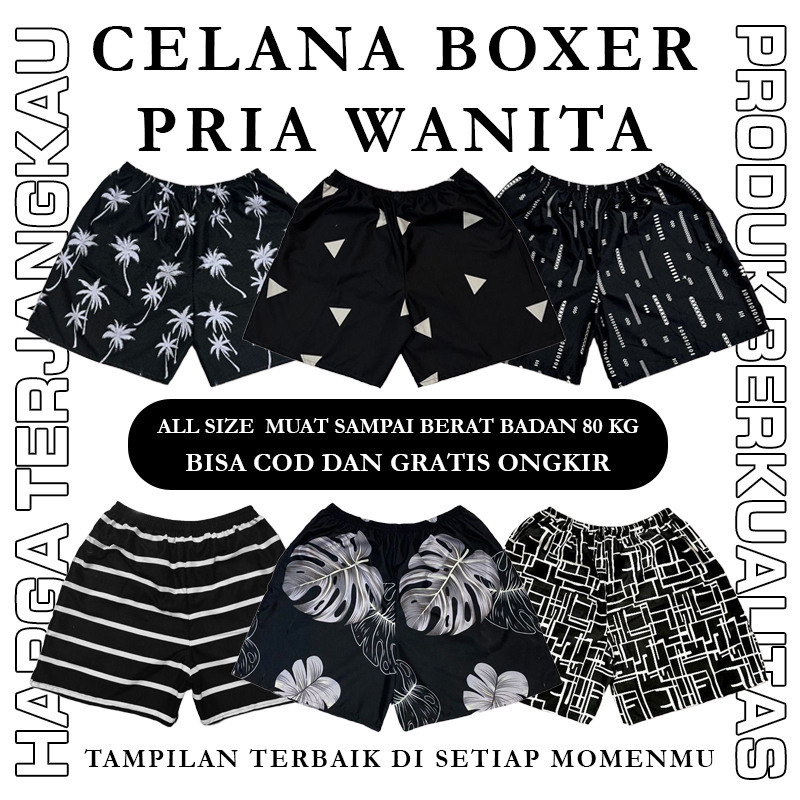Kolor Pria Dewasa Motif Terbaru Kualitas Premium - Celana Boxer Wanita Motif Bunga Ukuran XL L M S