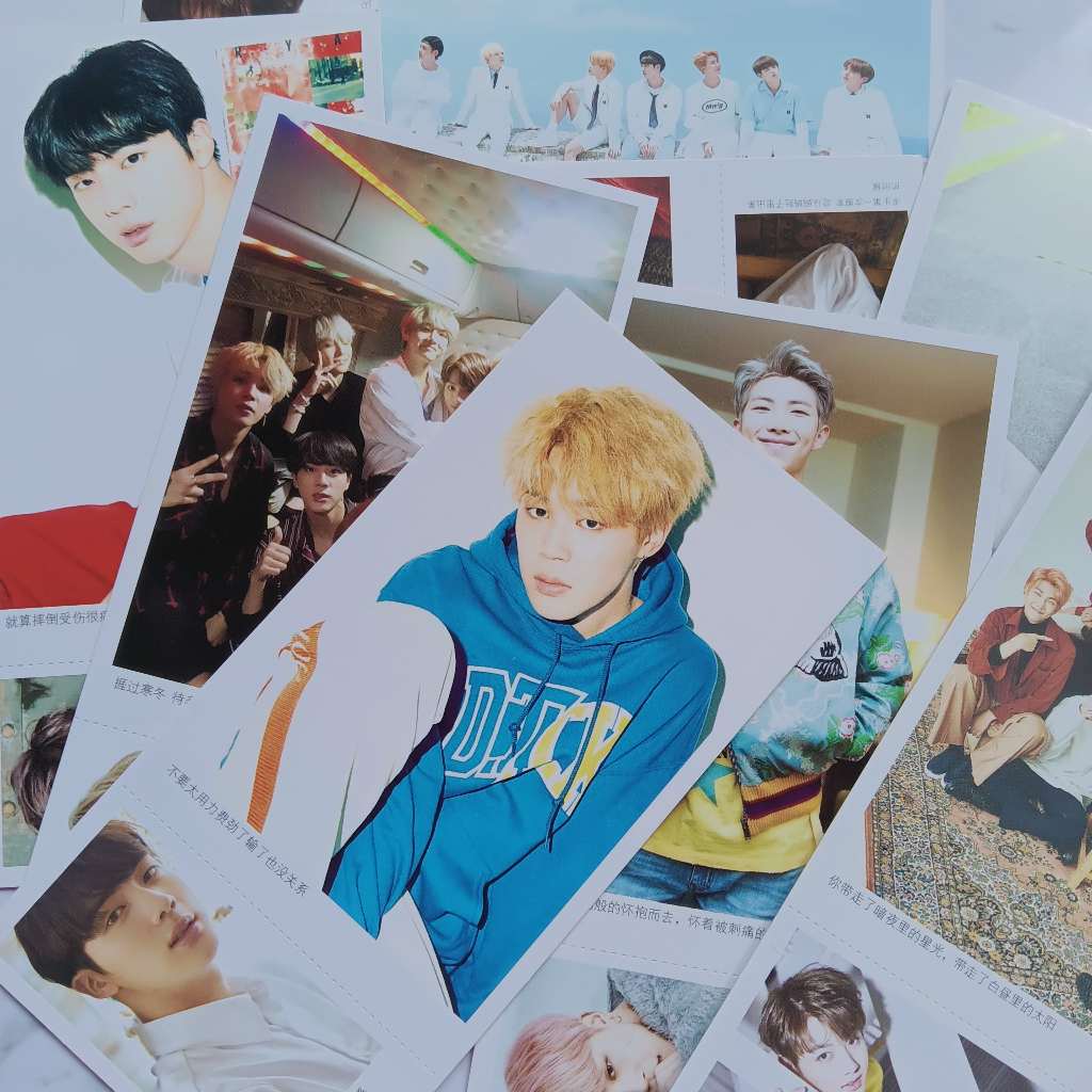 Kartu Ucapan Postcard BTS Jungkook Jimin RM Jin Suga J-Hope Kartu Pos Mandarin Kartu Ulang Tahun