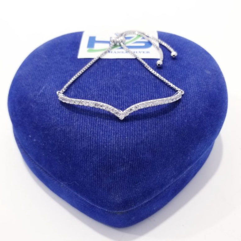 Segera belanja Gelang Perak Asli Silver 925 Lapis Emas Putih Model Italy Serut Aurel - Gelang Perak 