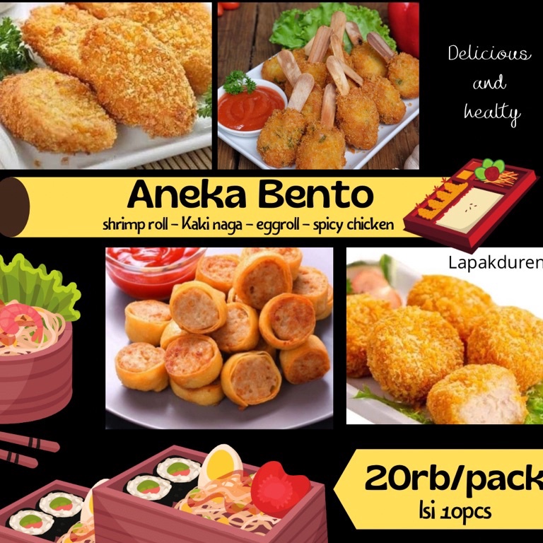 

modelTipe HIX748 ANEKA BENTO ( shrimproll / eggroll / kaki naga / toriball / chicken katsu)